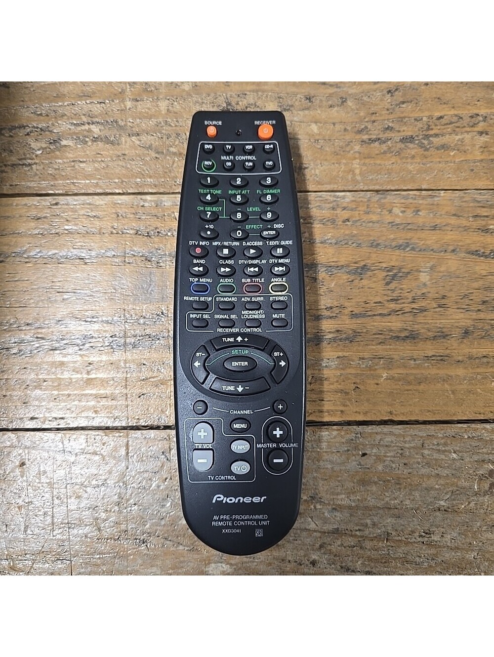 Pioneer AV PRE-PROGRAMMED Remote Control Unit XXD3041 Black for Home Audio/Video